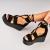 Sandale dama cu platforma Negre din Piele Ecologica Intoarsa Samai A5685