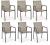 Set 6 scaune de gradina / terasa din metal si material textil Hilla Grej, l56,5xA61xH87 cm