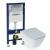 Set promo vas wc suspendat + capac slim softclose Geberit Smyle Square + rezervor incastrat cu sistem de fixare + clapeta crom Geberit Duofix Delta