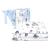 Lenjerie patut cu 4 piese MimiNu din bumbac cu protectii laterale 120x60 cm Baby Shower Blue