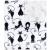 Scutec impermeabil New Baby din flanel cu multiple intrebuintari 57x47 cm White with Black Cat