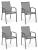 Set 4 scaune de gradina / terasa din metal Cruise Gri / Antracit, l57xA57xH87,5 cm