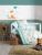 Lenjerie patut cu 6 piese Baby Ranforce Giraffe Green