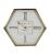 Ceas de perete Athens Hexagonal Auriu / Alb, L45xl53 cm