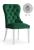 Scaun tapitat cu stofa si picioare din lemn, Madame Velvet Verde / Alb, l56xA62xH98 cm