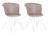 Set 2 scaune tapitate cu piele ecologica si picioare metalice Loft Bej / Alb, l56xA54xH76 cm