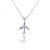 Lantisor argint 925, JW10, cu pandativ Avion, placat cu rodiu