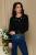 Bluza scurta neagra din tricot cu floricele delicate Bluza scurta neagra din tricot cu floricele delicate