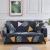 Husa elastica canapea + 1 fata perna, Sansevieria B035 Bleumarin / Galben