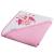 Prosop de baie cu gluga Akuku 80x80 cm din bumbac Bufnita roz