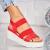 Sandale dama cu platforma Rosii din Piele Ecologica Intoarsa Jacqueline A553