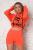 Costum sport orange LaDonna by Catalin Botezatu cu hanorac si pantaloni scurti Costum sport orange LaDonna by Catalin Botezatu cu hanorac si pantaloni scurti