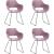 Set 4 scaune din plastic cu picioare metalice Rockville Skid Roz / Negru, l57xA58xH80 cm
