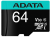 Card de Memorie MicroSD ADATA 64GB, Adaptor SD, Class 10