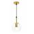 Pendul auriu cu abajur sticla forma glob transparent Rea APP686-1CP