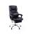 Scaun de birou directorial, reglabil, suport pentru picioare, perna lombara, piele ecologica, Negru