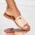 Sandale fara Toc din Piele Ecologica dama Bej Khloe A5902