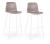Set 2 scaune de bar tapitate cu piele ecologica si picioare metalice Kyra Bej / Alb, l39xA44xH103,5 cm