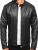 Geacă de piele biker izolata termic neagra Bolf 92532
