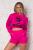 Costum sport fucsia LaDonna by Catalin Botezatu cu hanorac si pantaloni scurti Costum sport fucsia LaDonna by Catalin Botezatu cu hanorac si pantaloni scurti