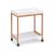 Masa minibar mobila Tray, Bamboo MDF Alb / Natural, L55xl34xH62 cm