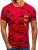 T-shirt pentru bărbat cu imprimeu roșu Bolf SS331