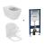 Set vas WC suspendat Ideal Standard I.life B cu capac slim softclose si set rezervor cu cadru incastrat si clapeta crom