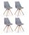 Set 4 scaune din plastic cu sezut tapitat cu piele ecologica si picioare din lemn, New Trend Gri / Natural, l54xA49xH83,5 cm