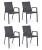 Set 4 scaune de gradina / terasa din metal si material textil, Krion Antracit, l56xA61,5xH88 cm