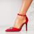 Pantofi dama stiletto Rosii din Piele Ecologica Intoarsa Elliya2 A6428