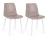 Set 2 scaune tapitate cu piele ecologica si picioare metalice Kyra Bej / Alb, l44xA50xH80 cm