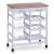 Carucior pentru bucatarie cu 6 spatii de depozitare, 2 sertare, din MDF, Scandi Alb, l66xA36xH76 cm