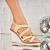 Sandale dama cu platforma Bej din Piele Ecologica Intoarsa Violette A4676