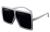 Ochelari de soare Rectangular Plat Supradimensionati Alb