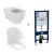 Set vas WC suspendat Ideal Standard I.life B cu capac slim softclose si set rezervor cu cadru incastrat si clapeta alba