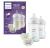Set nou-nascut Philips Avent Natural Response SCD837/11, tetina care functioneaza ca sanul mamei, tetina fara scurgeri, 2 biberoane decorative de 260 ml, 2 suzete ultra-soft 0-6 luni