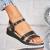 Sandale fara Toc din Piele Ecologica dama Negre Tesia A570