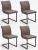 Set 4 scaune tapitate cu piele ecologica si picioare metalice, Kian A Maro / Negru, l47xA63xH86 cm
