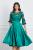 Rochie MBG verde cu dantela la bust si crepeu maxi pe fusta