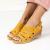 Sandale fara Toc din Piele Ecologica dama Galbene Ilse X3804 Sandale fara Toc din Piele Ecologica dama Galbene Ilse X3804