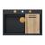 Statie de lucru incastrata cu dozator sapun Quadron Unique Marc negru carbon - cupru 76x50 cm