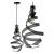 Pendul negru industrial spirale din panglica metalica perforata Rea LH2063