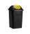 Cos gunoi cu capac glisant, Plastic, Negru/Galben, 60 L