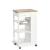 Carucior pentru bucatarie cu 6 spatii de depozitare si 1 sertar, din MDF si bambus, Bamboo Alb, l50xA37xH86,5 cm
