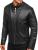 Geacă de piele biker izolata termic neagra Bolf 92531
