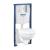 Set vas WC suspendat Grohe Solido 5 in 1 rezervor incastrat cu clapeta crom Arena si capac Bau Ceramic