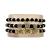 Set 3 bratari Royal din otel inoxidabil, onix si zirconiu, Unisex, gold