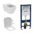Set vas wc suspendat Ideal Standard I.life B alb cu capac si rezervor cu cadru incastrat si clapeta